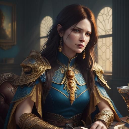 Jennifer Jason Leigh Portrait in Ornate Room