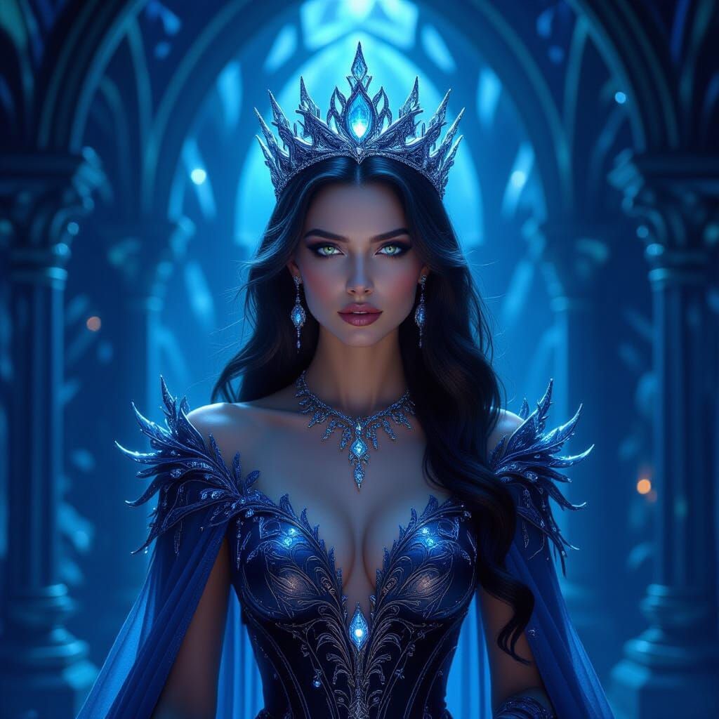 Mysterious Queen in Moonlight Crown in Crystal Palace