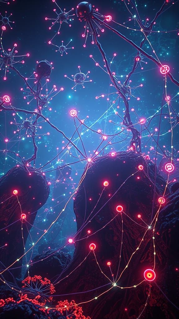 Luminous Network: Organic Meets Synthetic in Digital Art