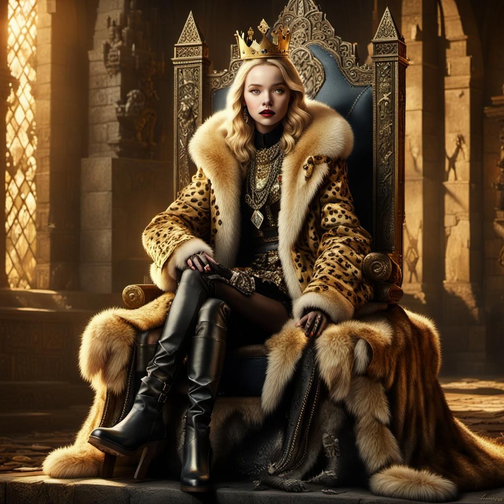 Dove Cameron as Crime Queen in Dark Fantasy Style