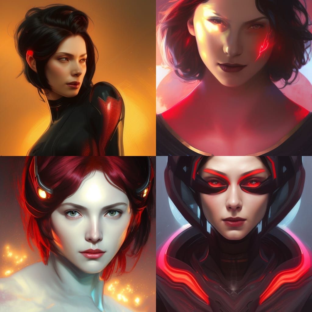 Scarlet Witch Cosplay: Hyperdetailed Digital Portrait