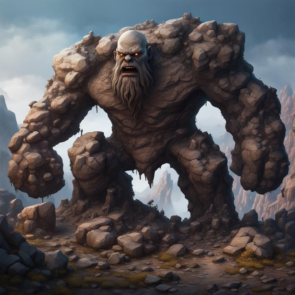 Fantastical Rock Golem of the Mountain