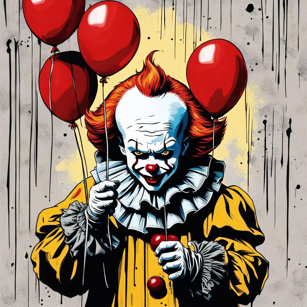 Your Favorite TV & Movie Characters in Banksy Style ( Pennywise)