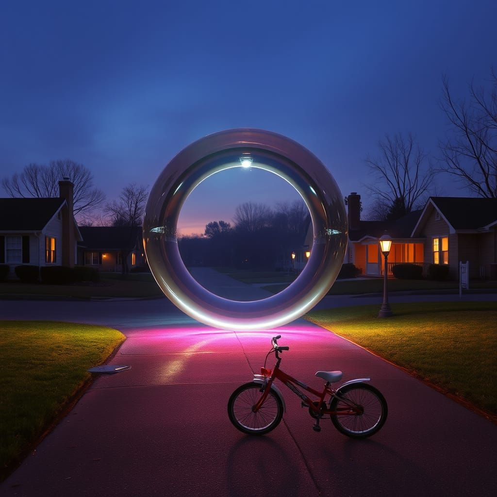 Eerie Mercury Portal in 1970s Suburbia