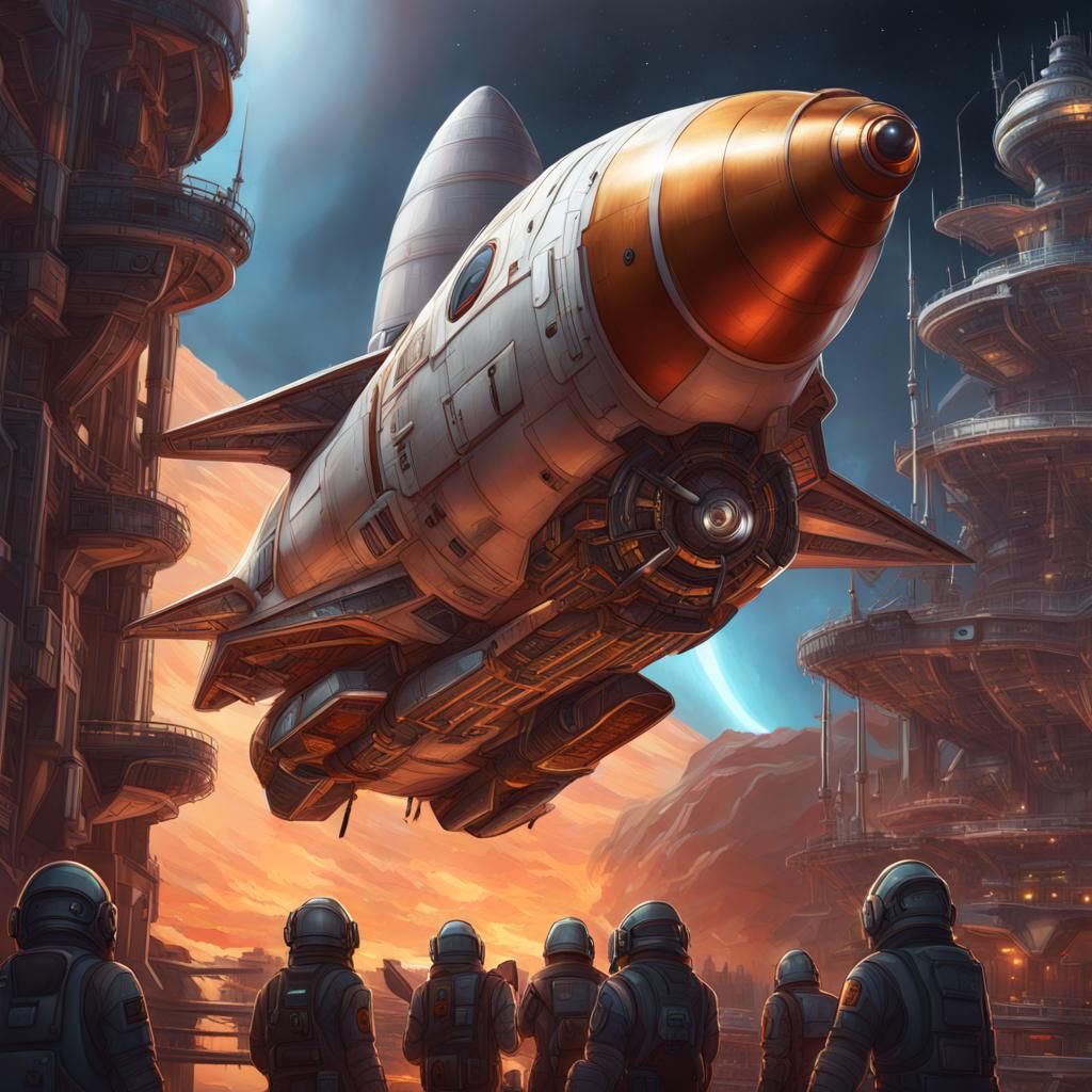 Intricate Laced Rocket Ship Concept Art