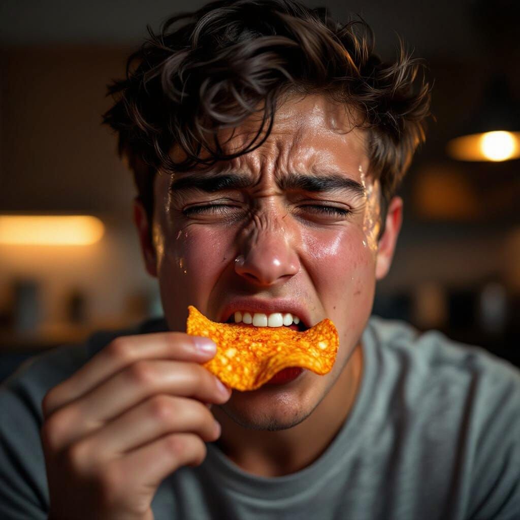 Person Endures Extreme Spice of One Chip Challenge