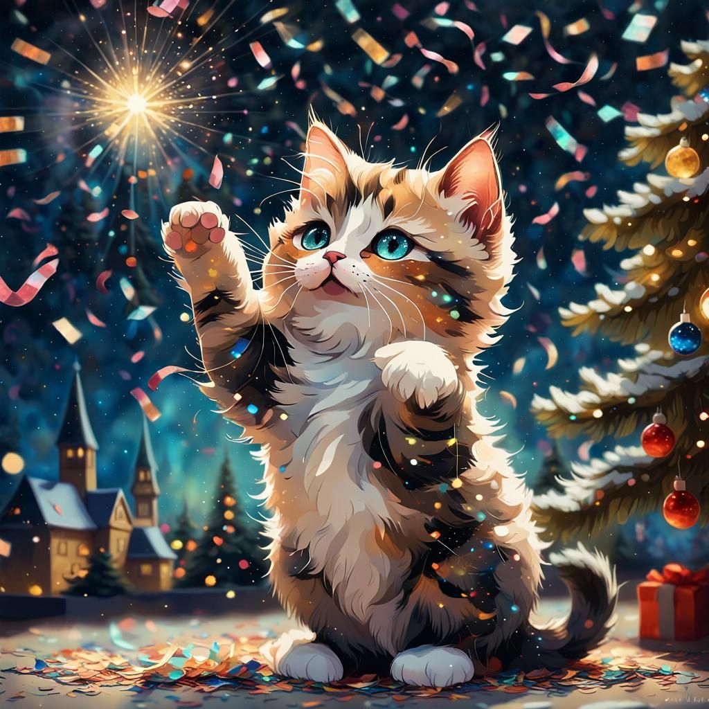 Kitty and confetti