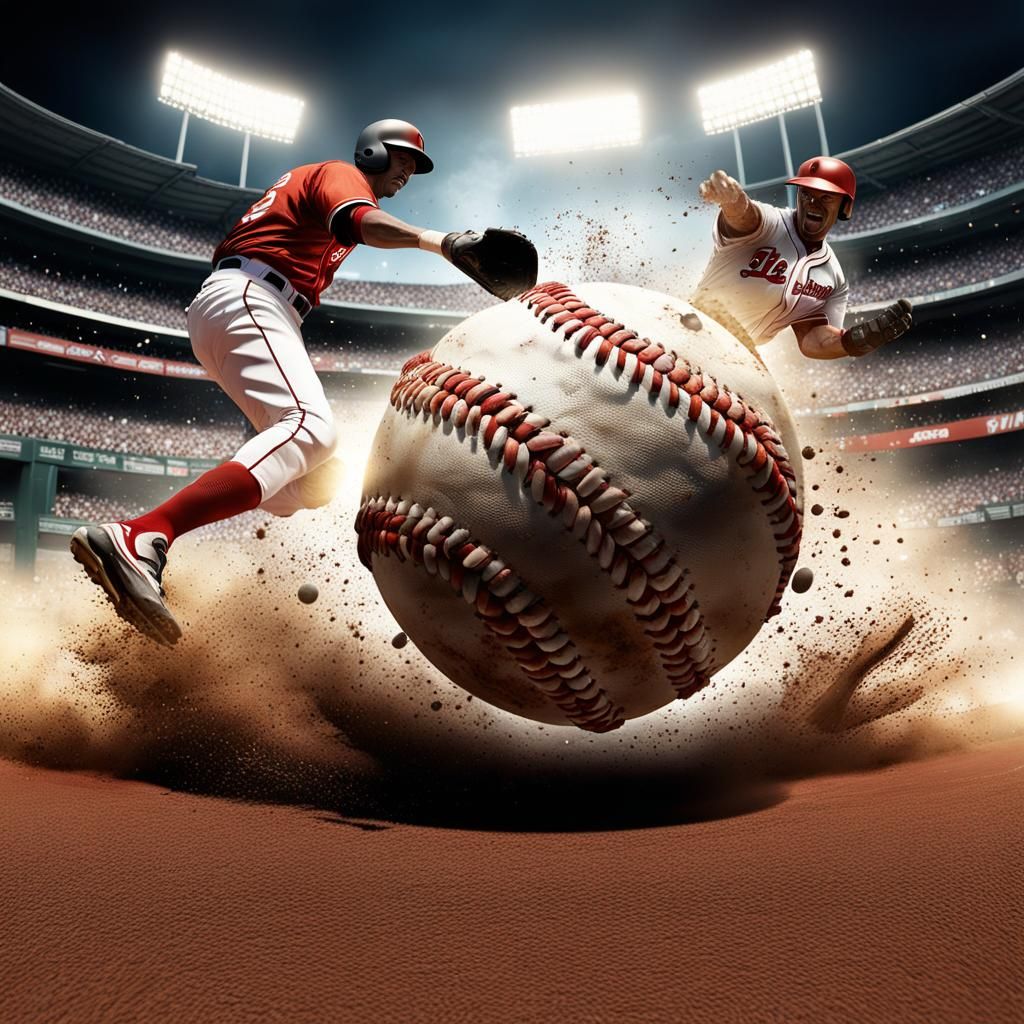 Baseball Home Plate Showdown in Photorealistic Style