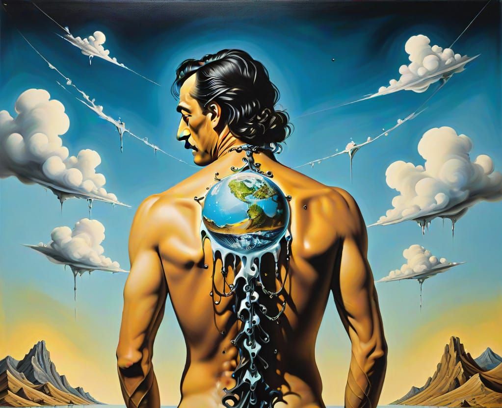 Surrealist Scene of Freedom from Oppression in a Melting Wor...