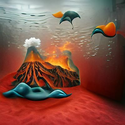 Surreal Underwater Volcano Eruption
