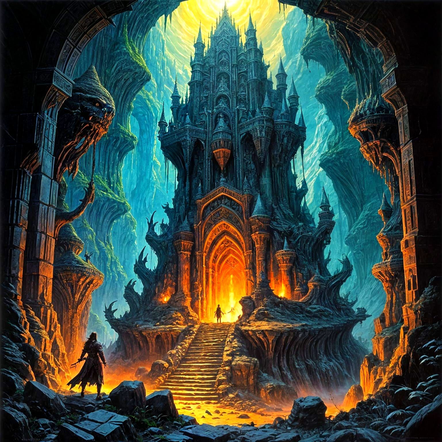 Shadow Throne Album Art in 1980s Fantasy Style