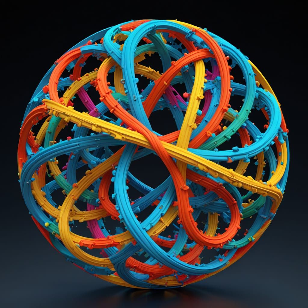 Surreal Cosmic Geometry with Neon Knot Diagrams
