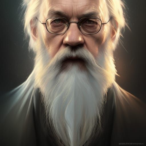 Hyperdetailed Portrait of Dumbledore in Art Nouveau Style