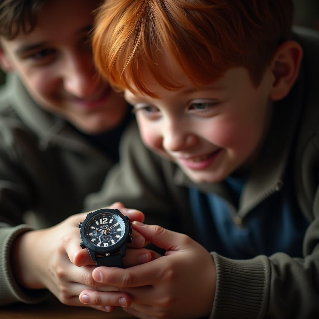 Boy Surprises Father with Sporty Watch Gift