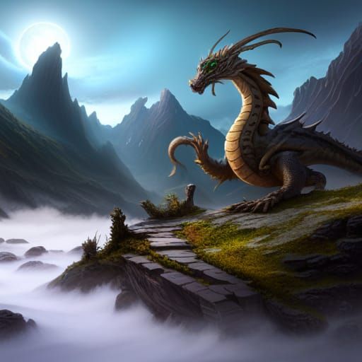 Detailed Dragon Matte Painting in Unreal Engine