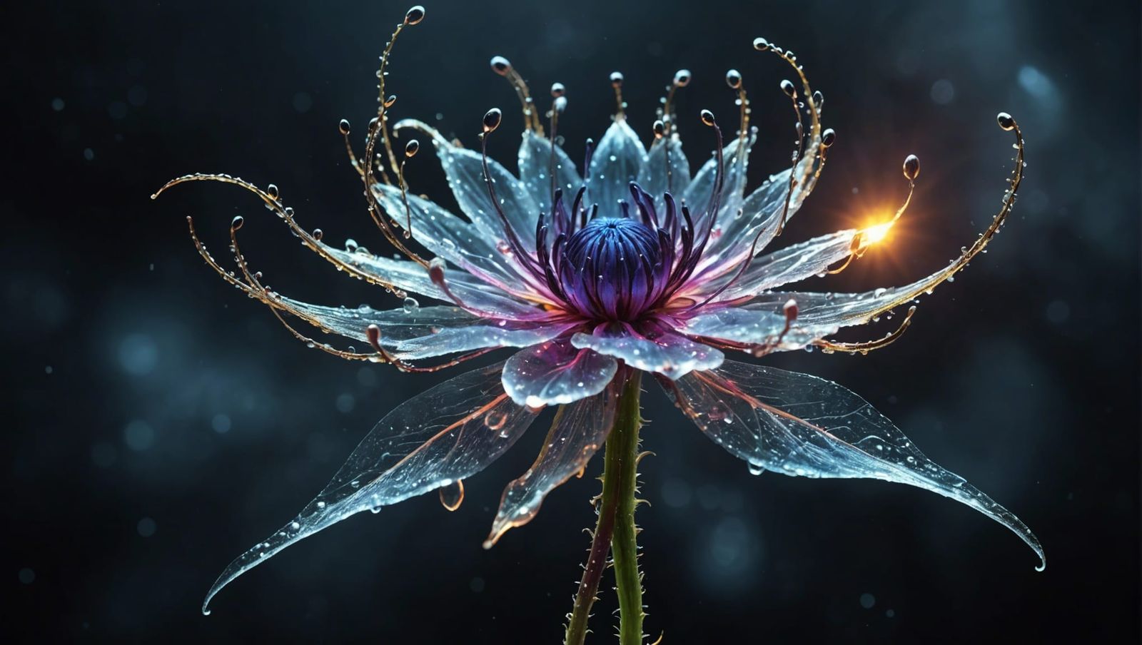 Glowing Flame Flower in Dark Fantasy Style