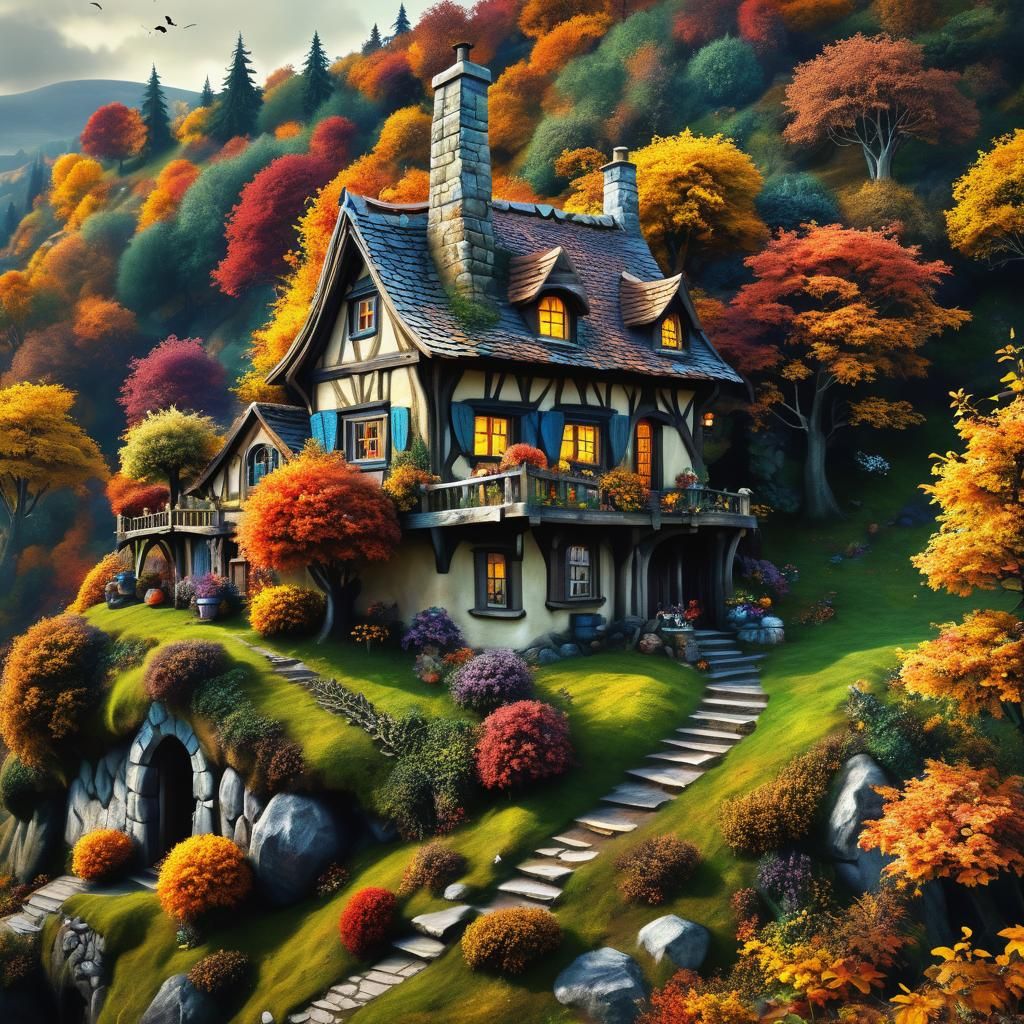 Autumn Hillside House🍁🍂