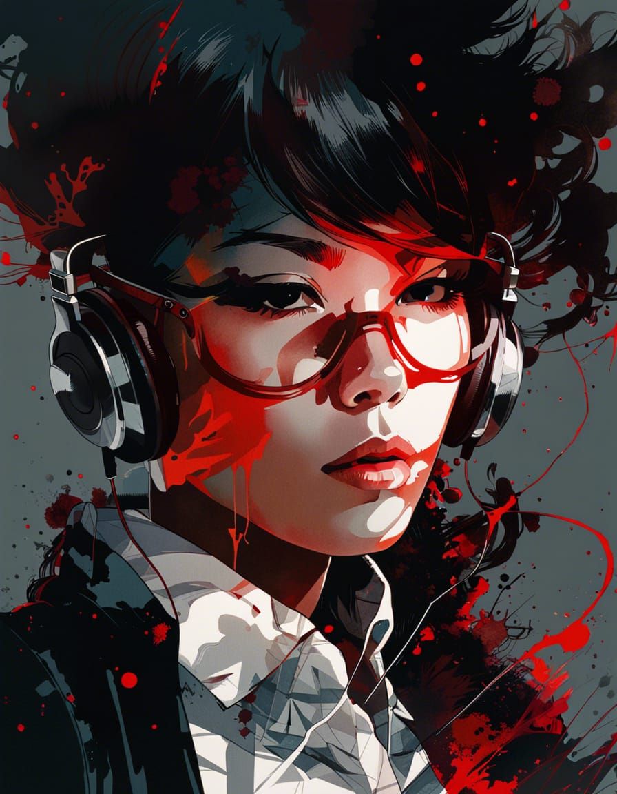 DJ Double Exposure Portrait with Dancers