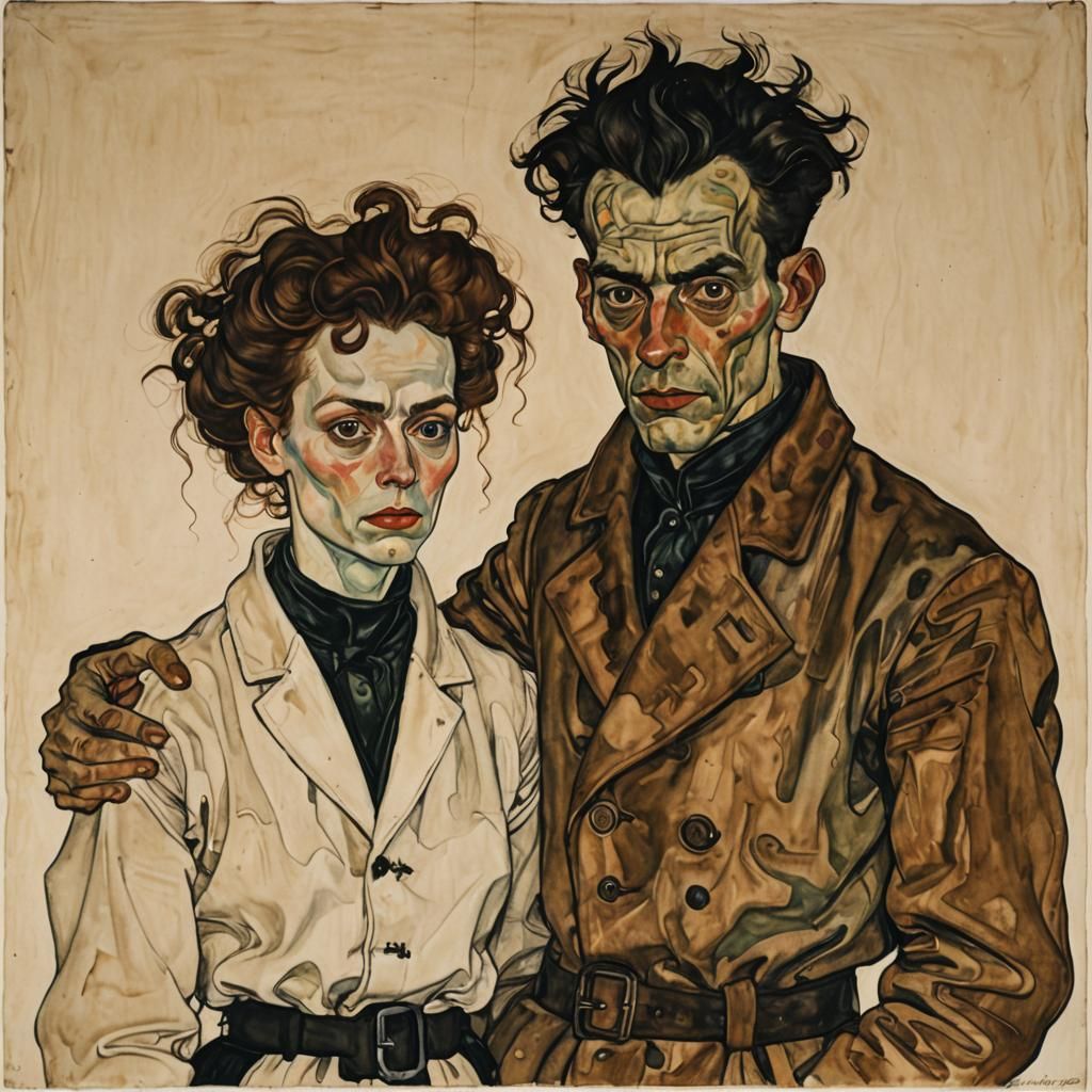 Distorted Portrait Inspired by Egon Schiele