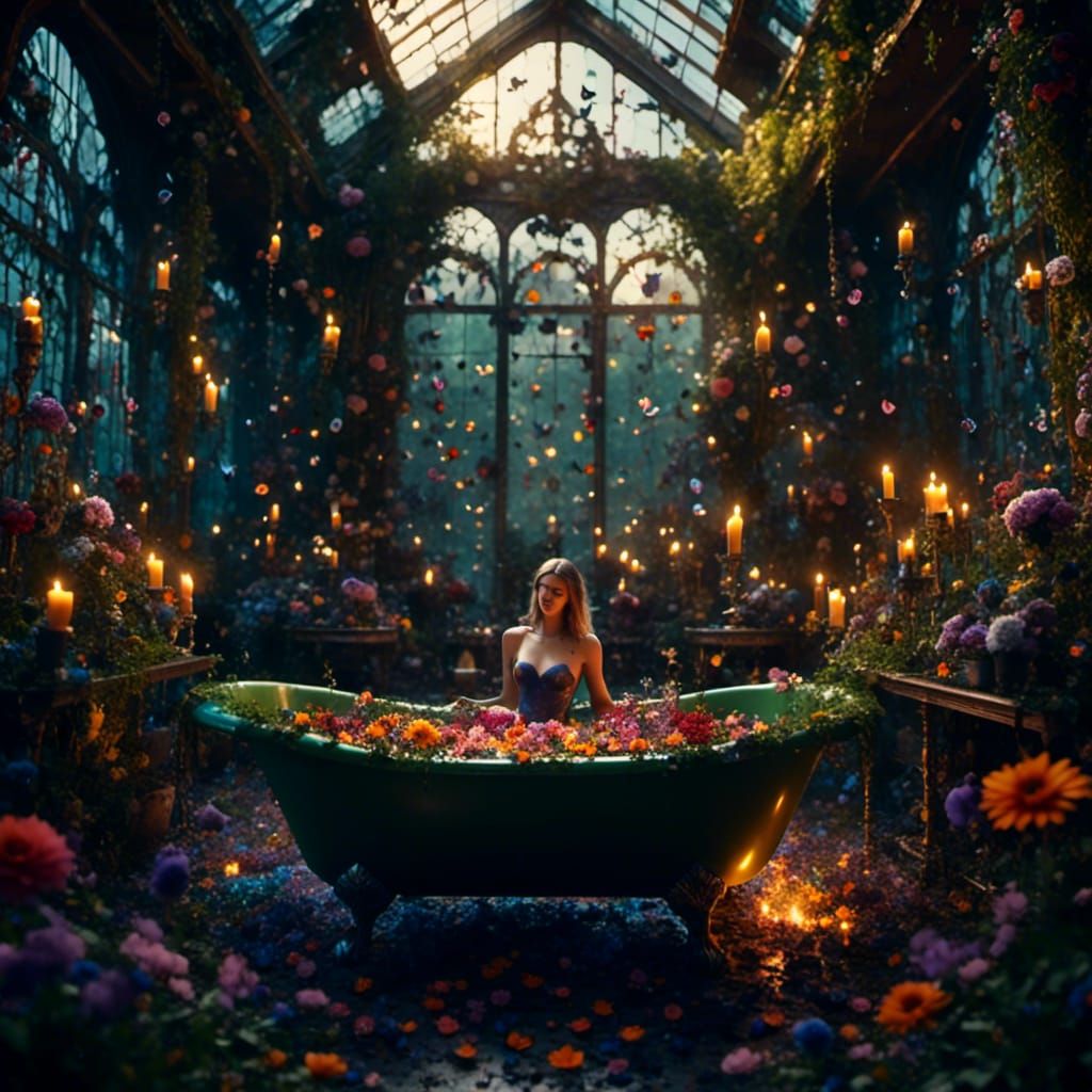 Butterfly Greenhouse Bath in Fantasy Style