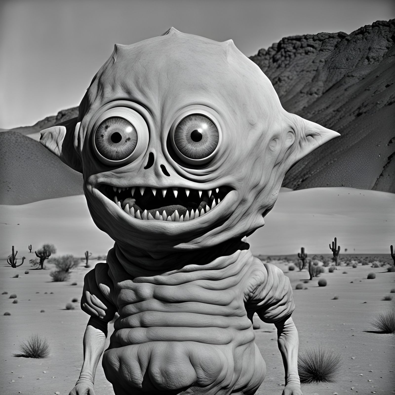 1950s Sci-Fi Monster Terrorizes Desert Landscape