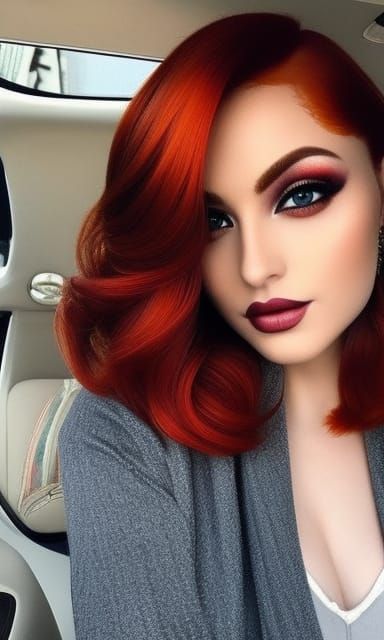 Volumetric Redhead Buzzcut Portrait in Eclectic Style