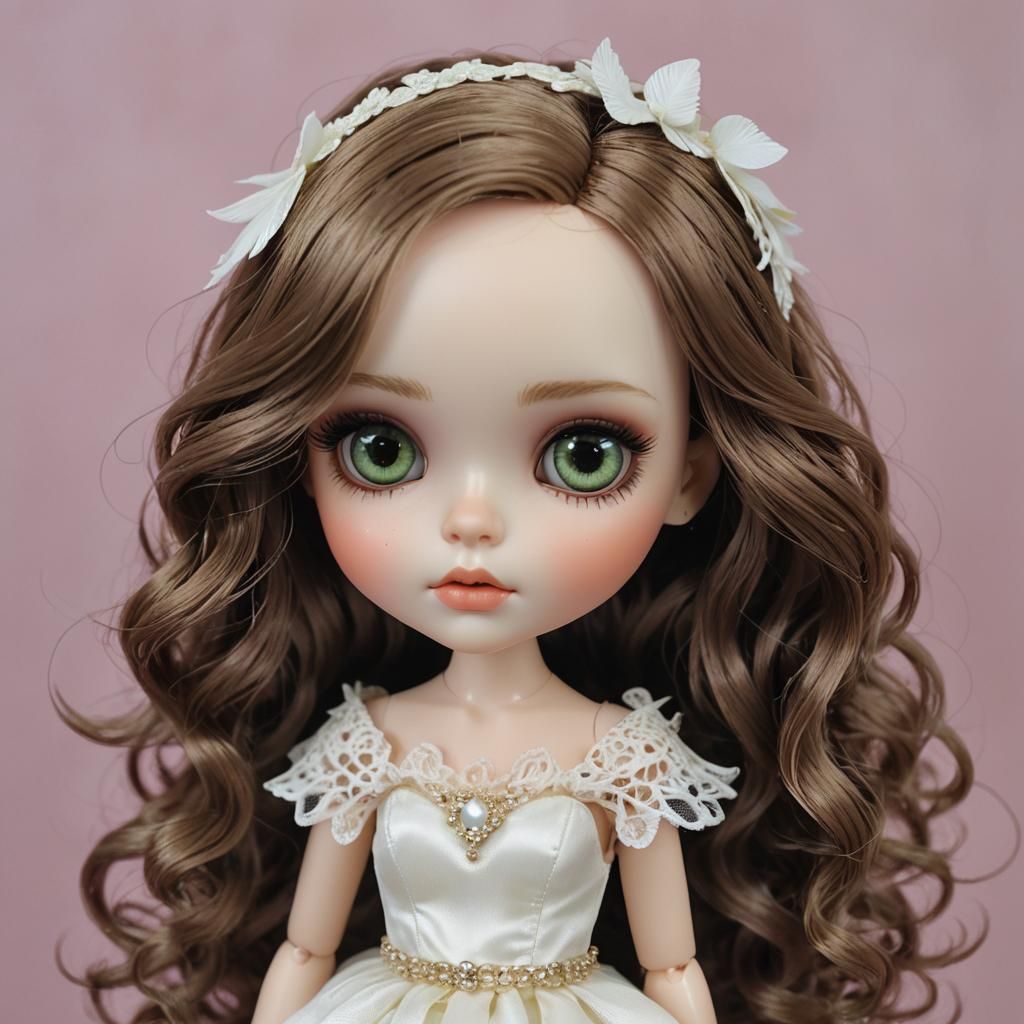 Dreamy Portrait of a Woman in White Gown