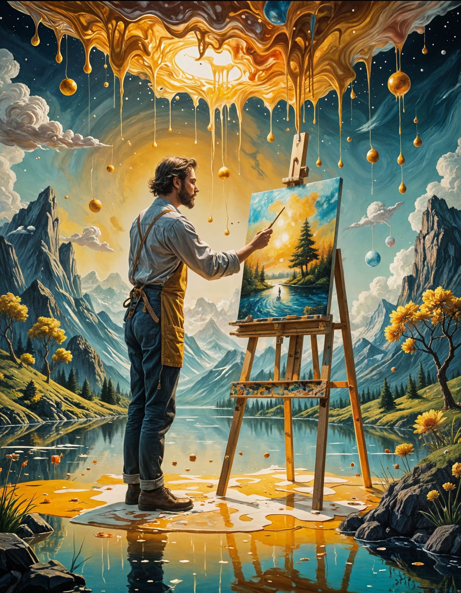 Magical Painter Creates Living Art in Surreal Studio