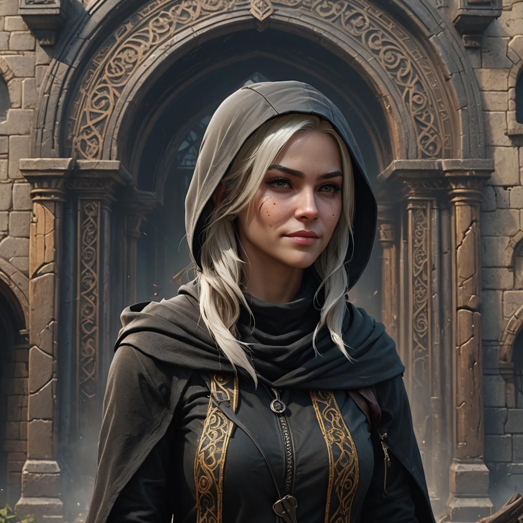 Smiling Female Rogue in Detailed Fantasy Art