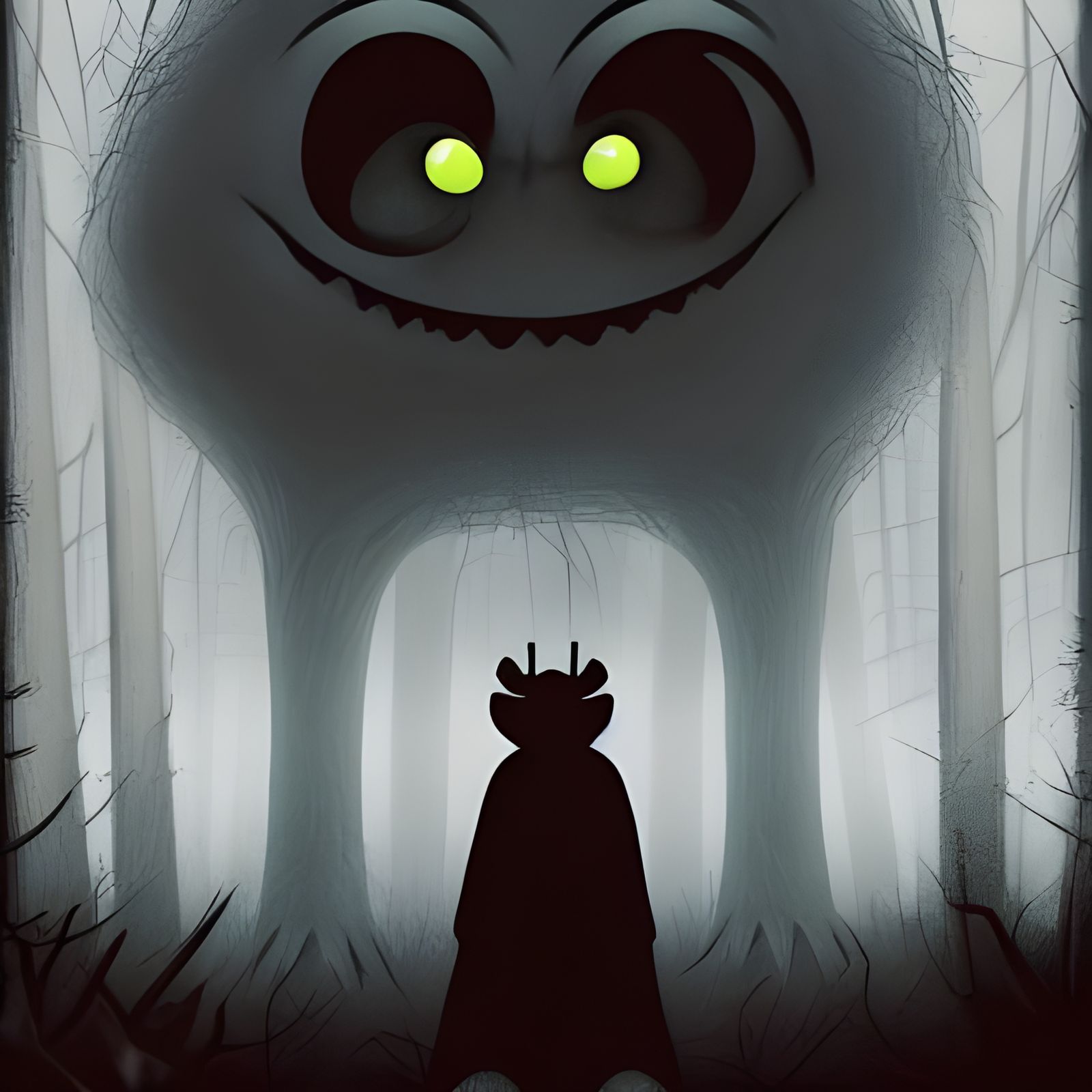 Eerie Forest Monster Stares Intensely