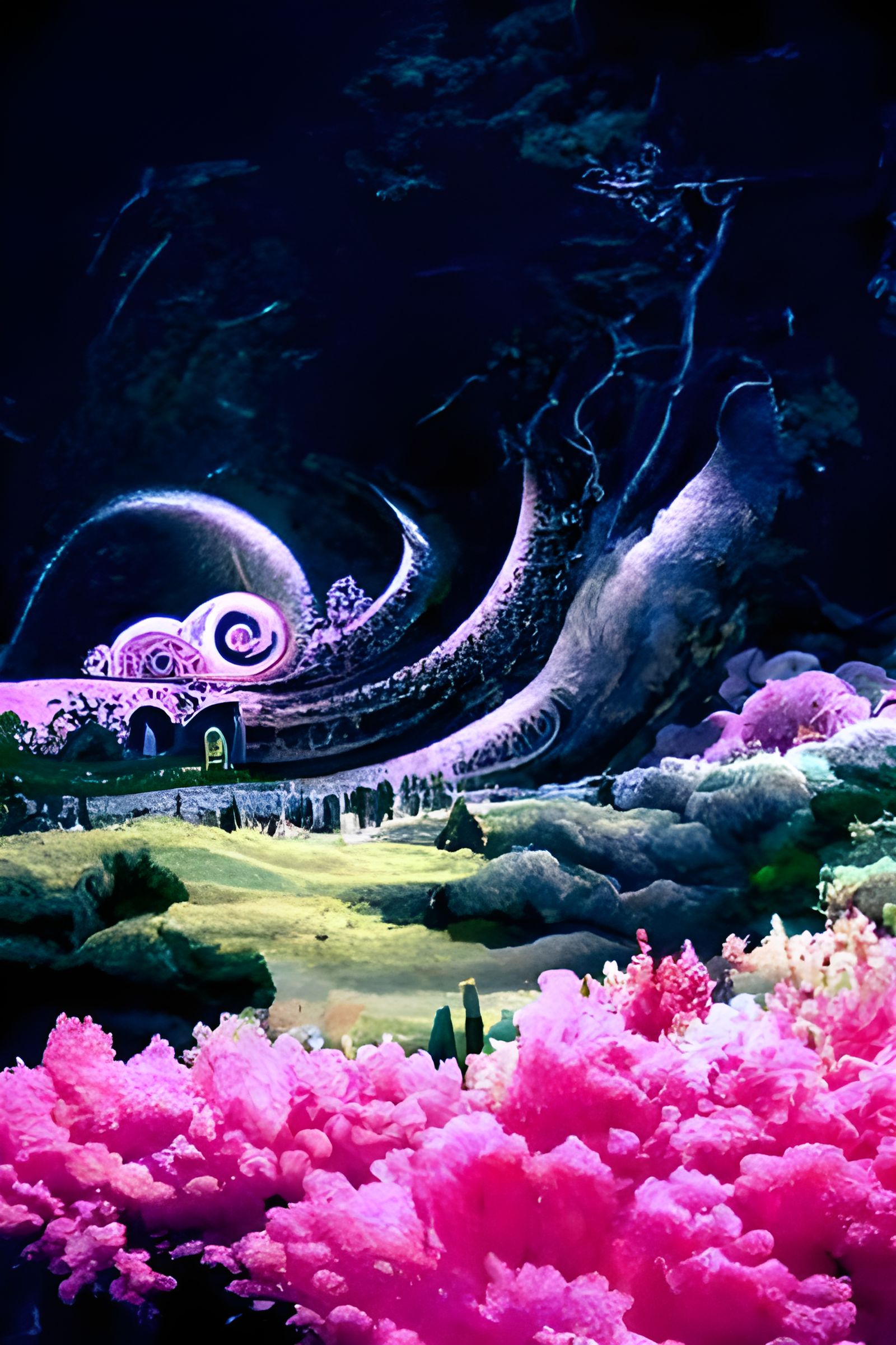 Surreal Fantasy Dreamscape with Black Holes and Portals