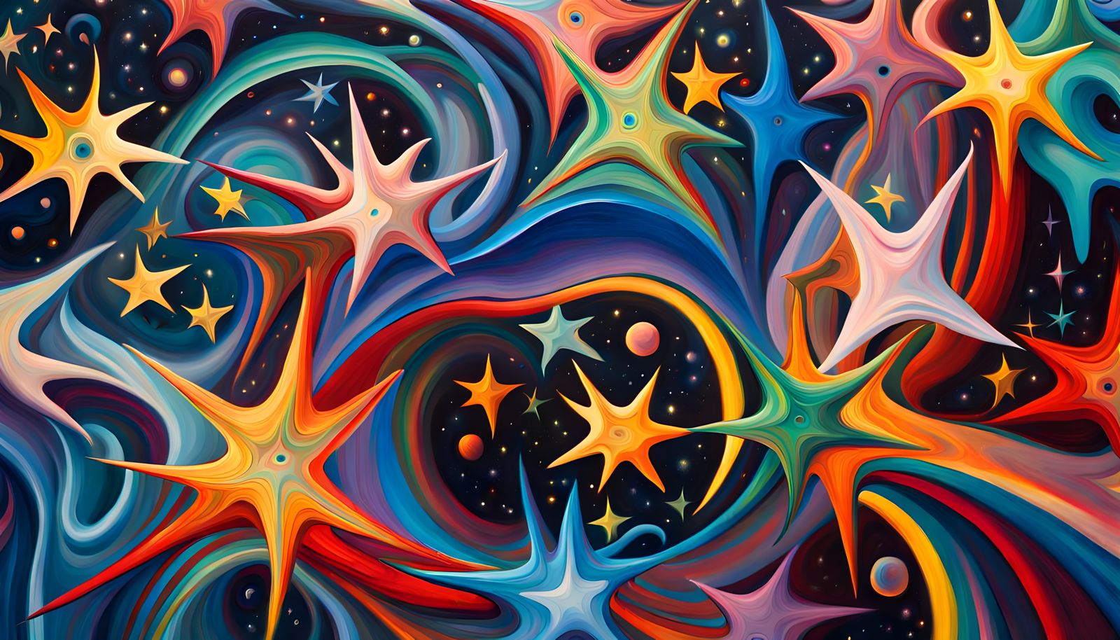 Abstract Star Cluster Formation as 3D Digital Art