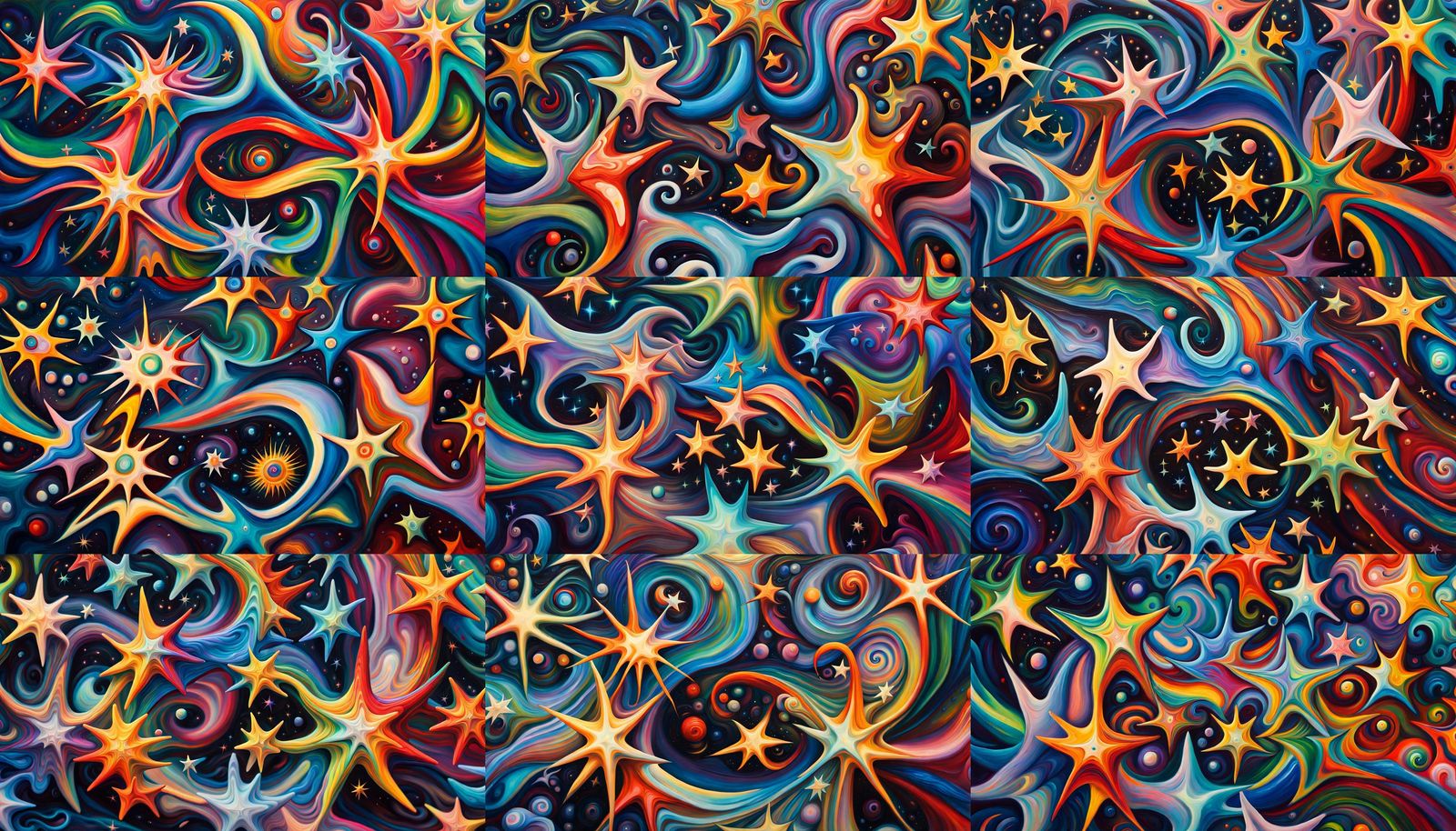 Cosmic Star Cluster Formation as Abstract Oil Painting