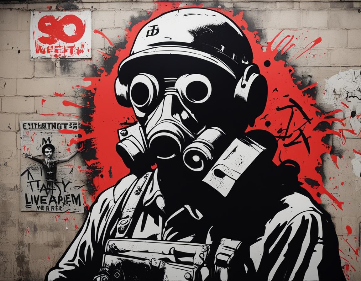 Dystopian Anti-Memetic Warfare Graffiti Art