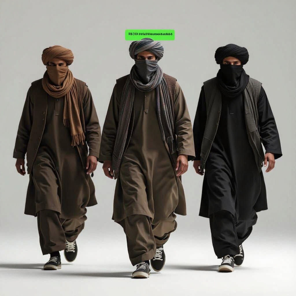 Stealthy Afghan Men in Chiaroscuro Style
