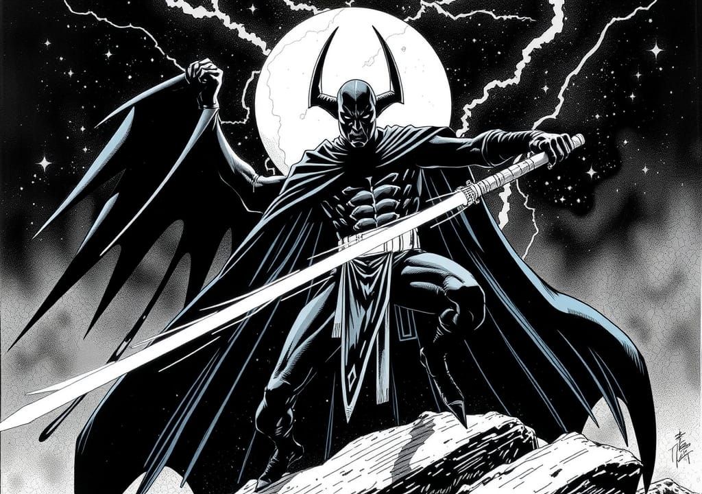 Nazgûl Illustration in Frank Miller Style
