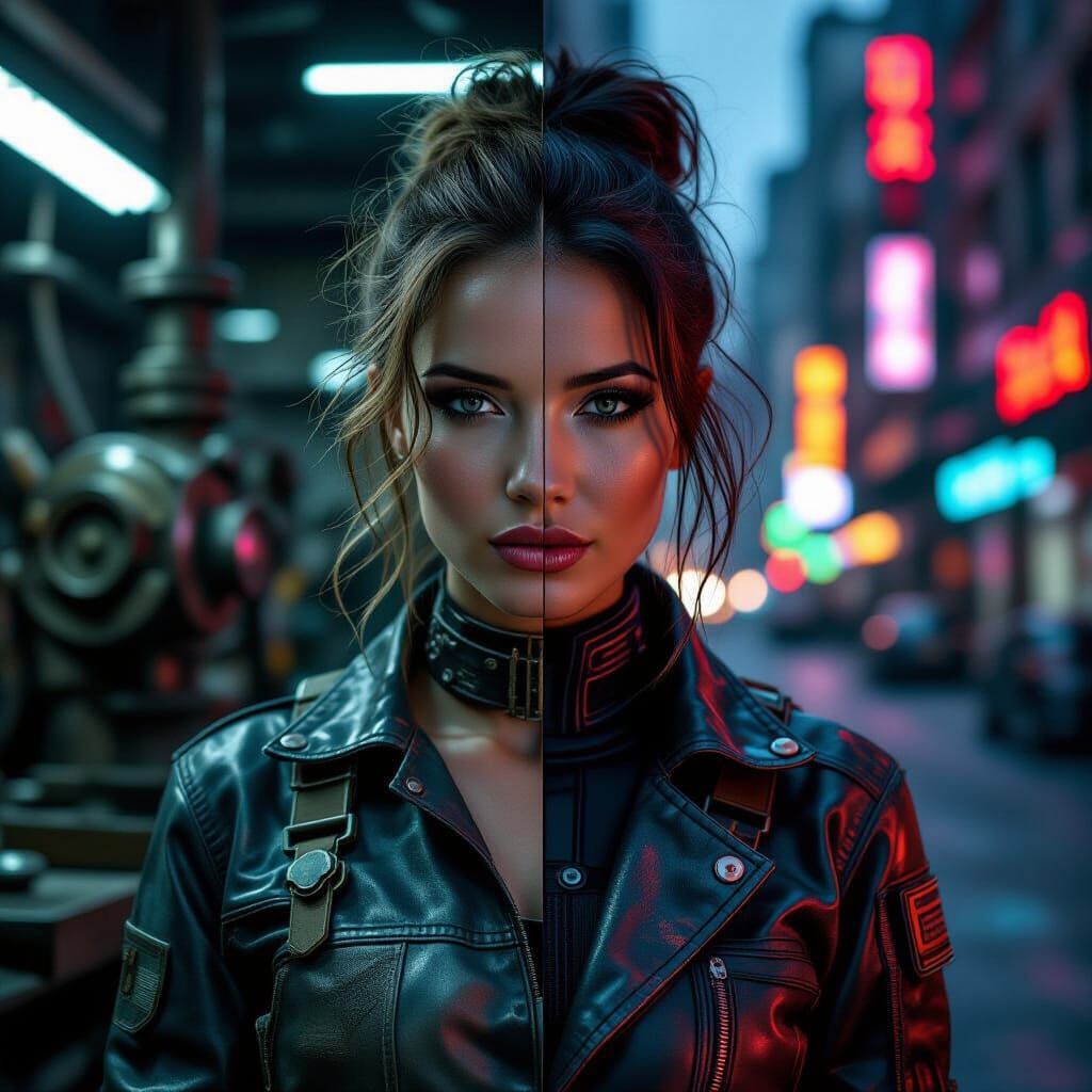 Steampunk Mechanic Meets Cyberpunk Operative