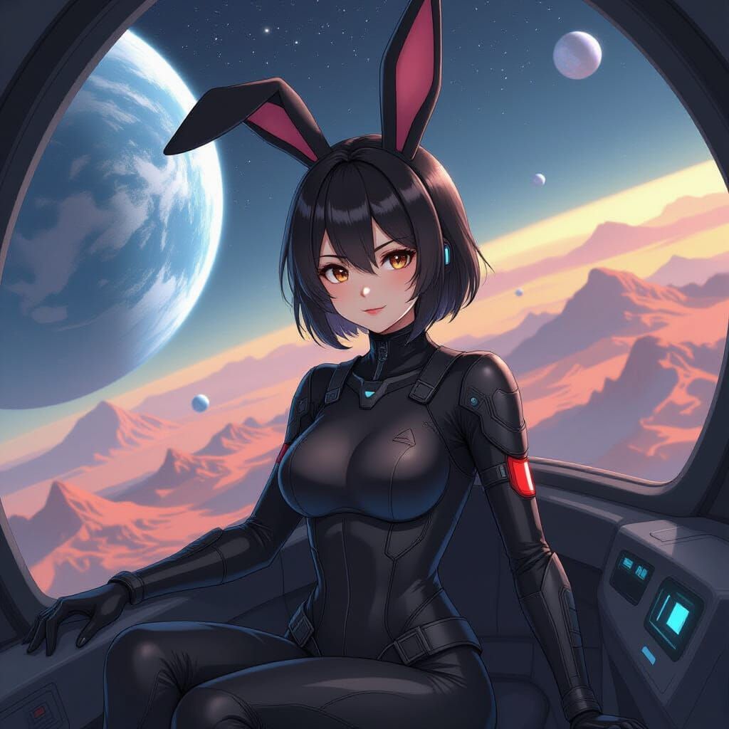 Anime Pilot Descends to Gas Giant in Spaceship