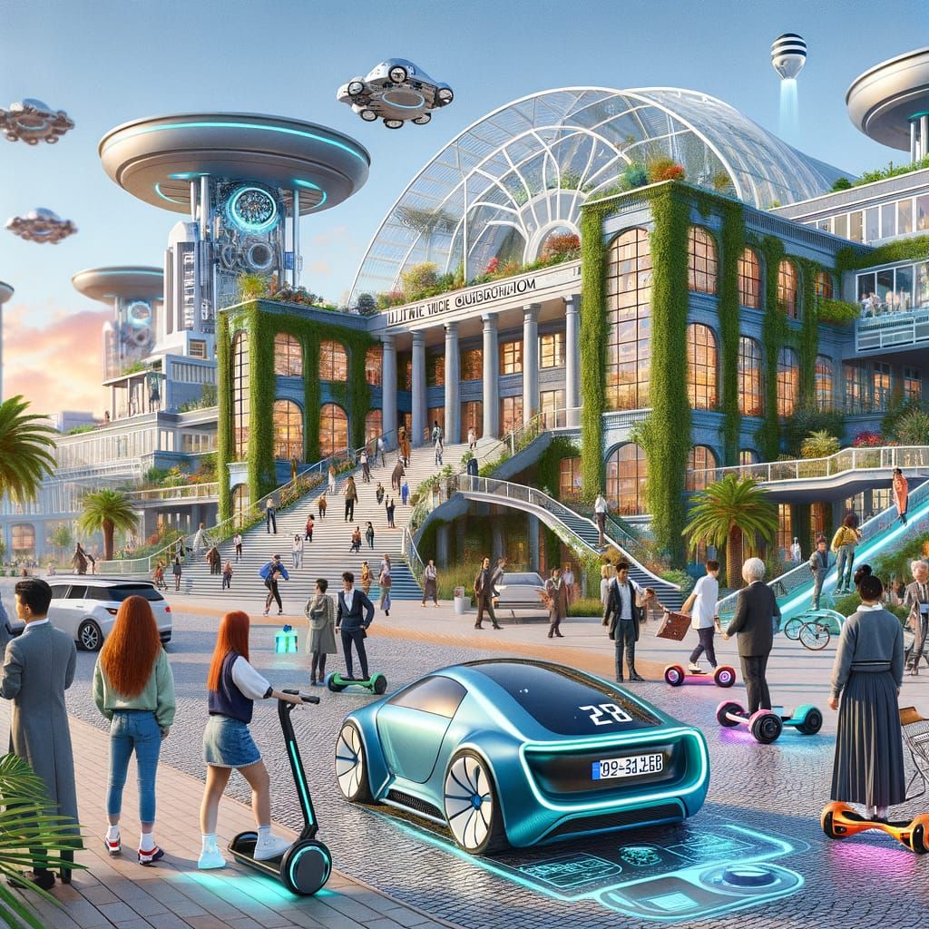 Futuristic Tallinn Lilleküla Gymnasium in 2075