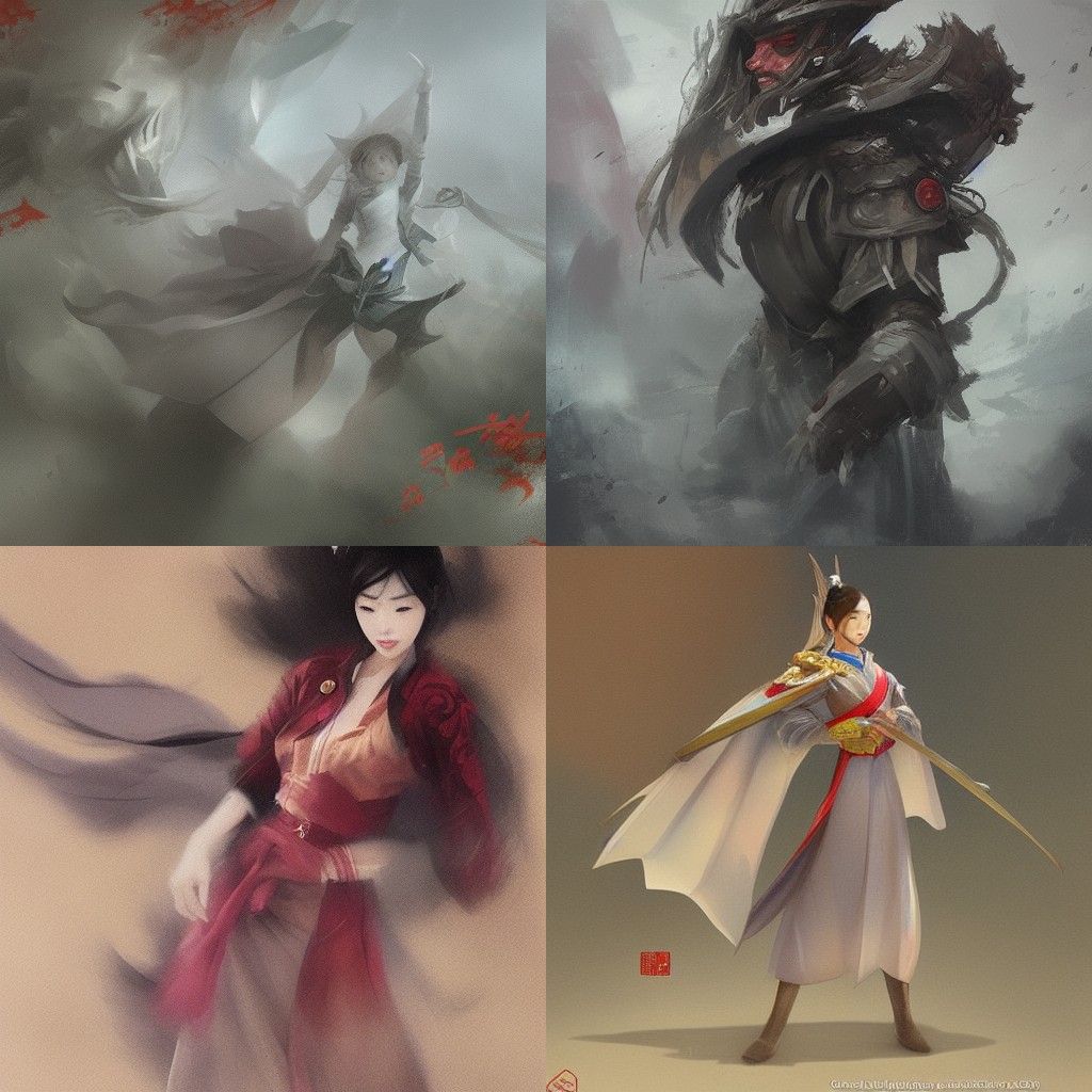 Abstract Landscape Inspired by Chinese Art