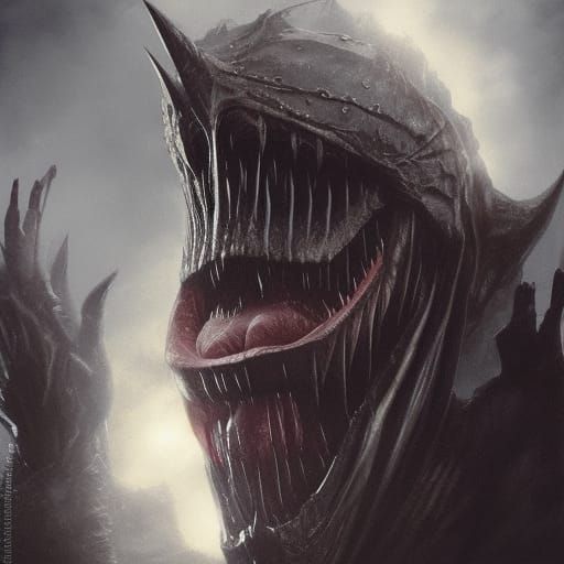 Sinister Mouth of Sauron Eating Salad