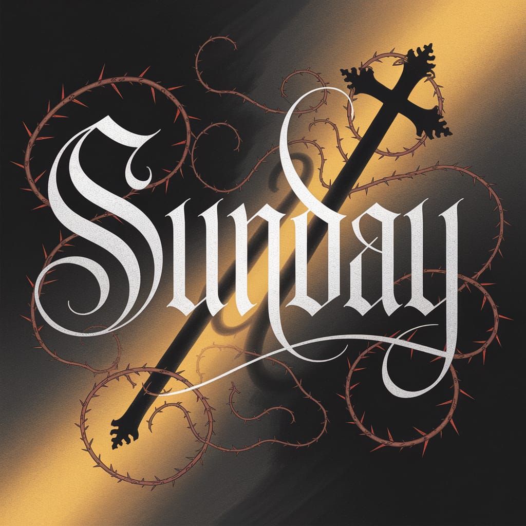 Gothic Calligraphy: Sunday in Dark Fantasy Art
