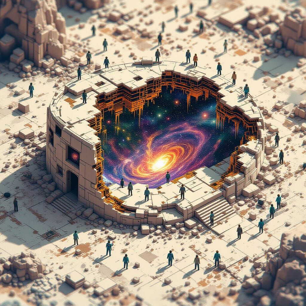 Dying Galaxy Macro in Realistic Anime Style