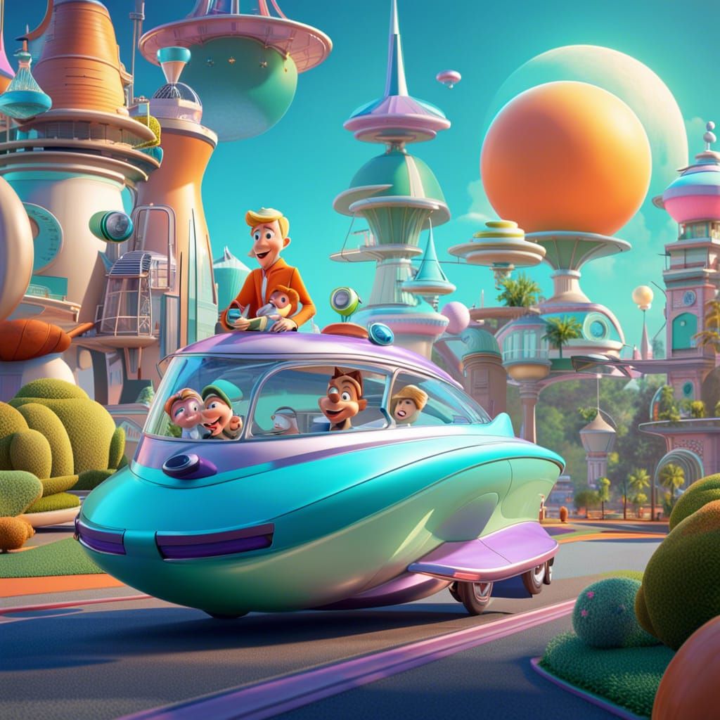 The Jetsons Reimagined as 3D Digital Art