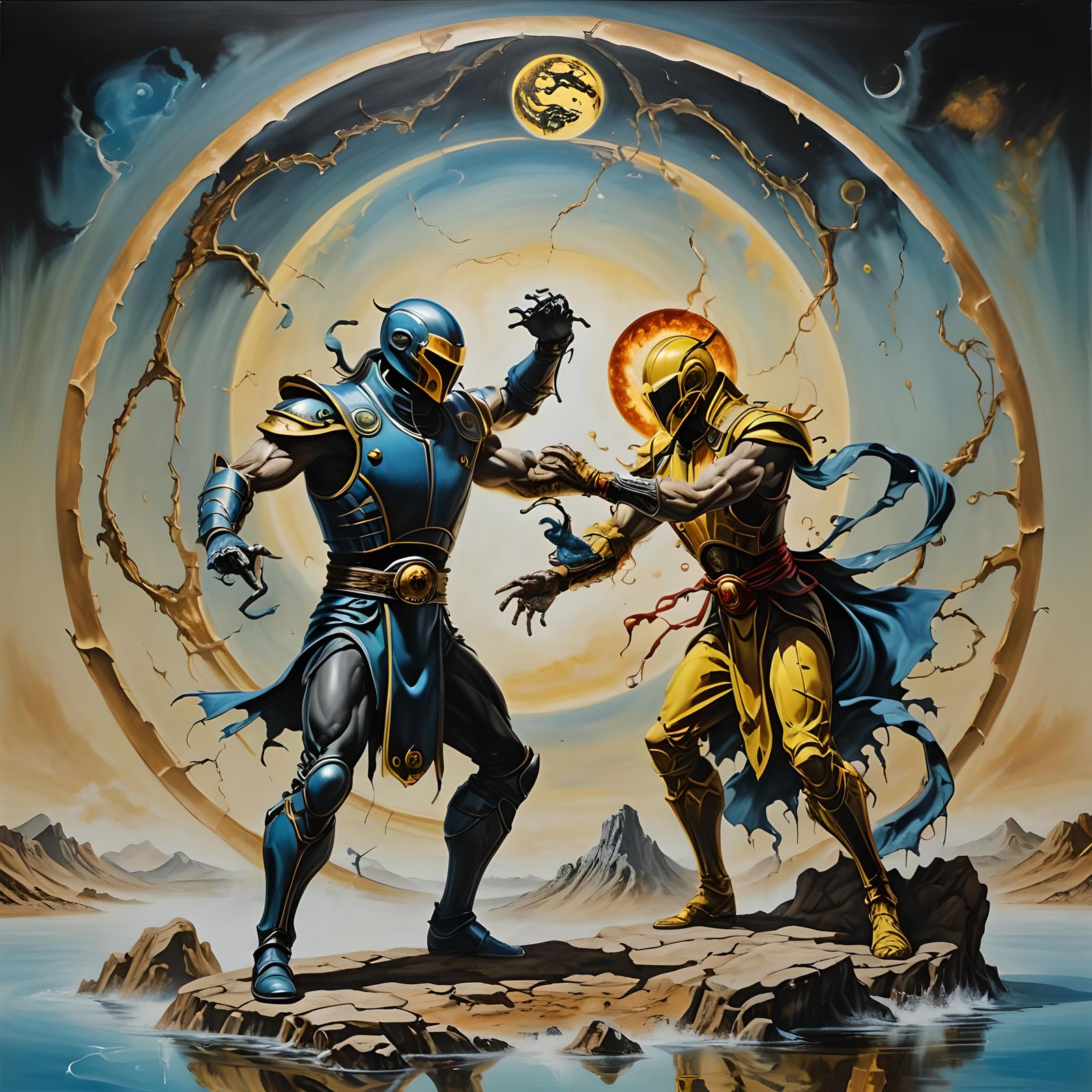 Surreal Mortal Kombat Fatality in Dali Style
