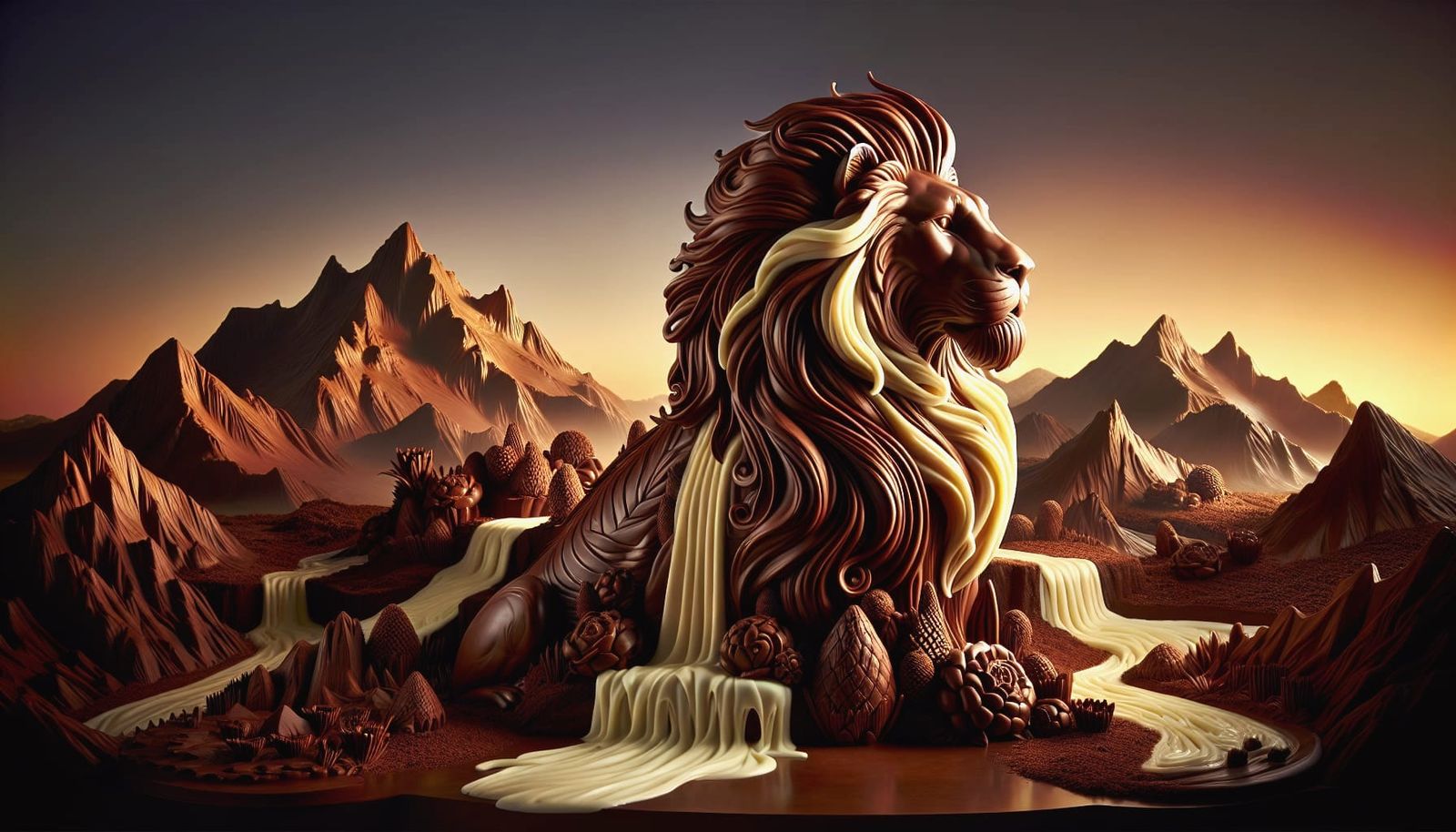 Chocolate Lion King on a Chocolate Mountain
