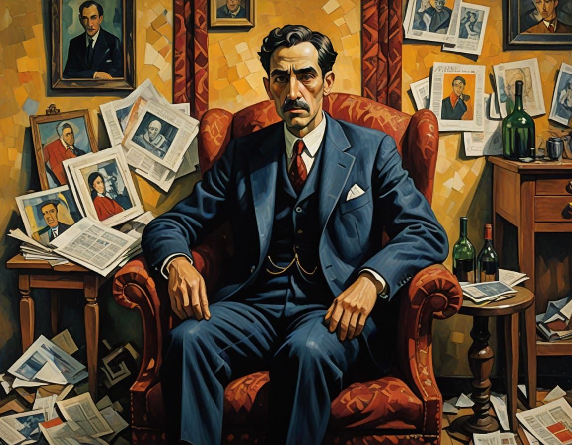 Chicago Tenement Interior in Futurist Expressionist Style