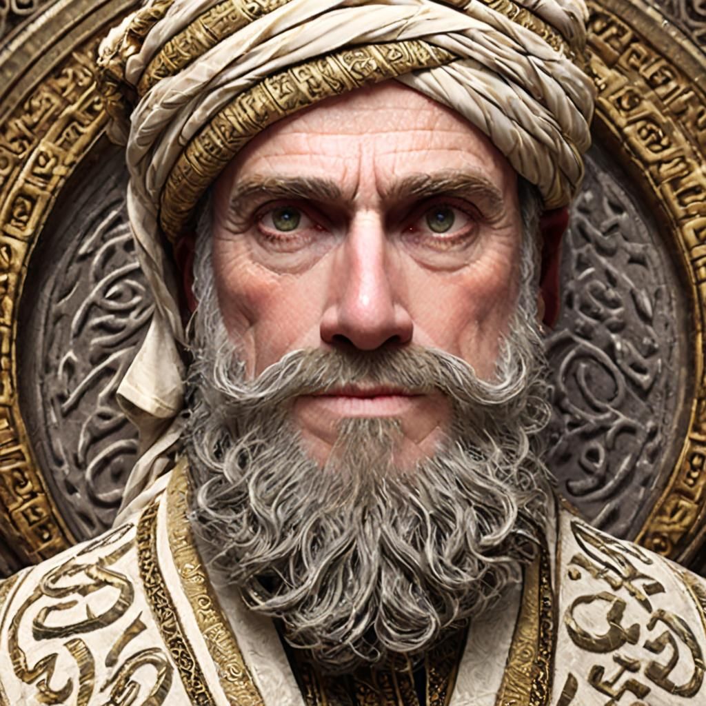 Ornate Islamic Coinage: Caliph Portrait with Castle