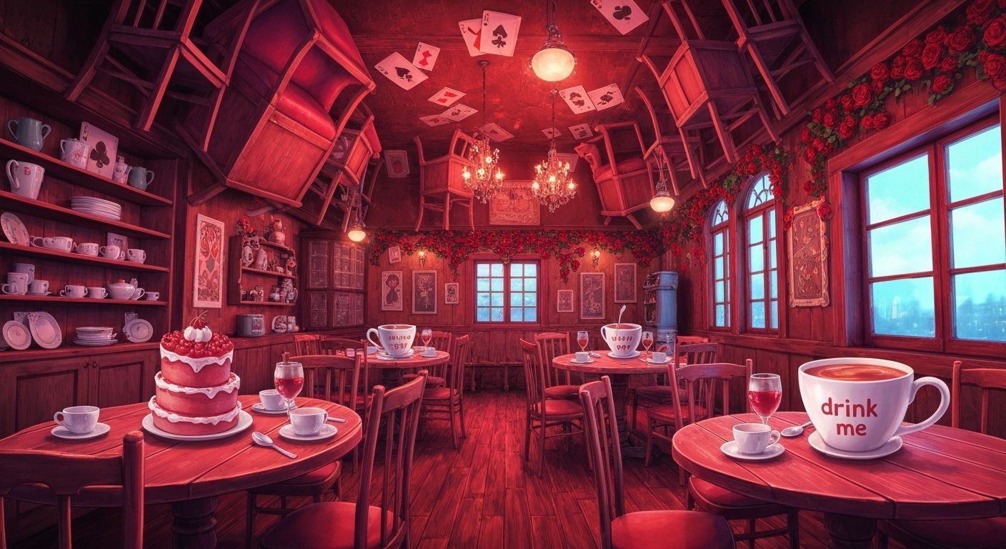 Whimsical Wonderland Cafe with Floating Furniture