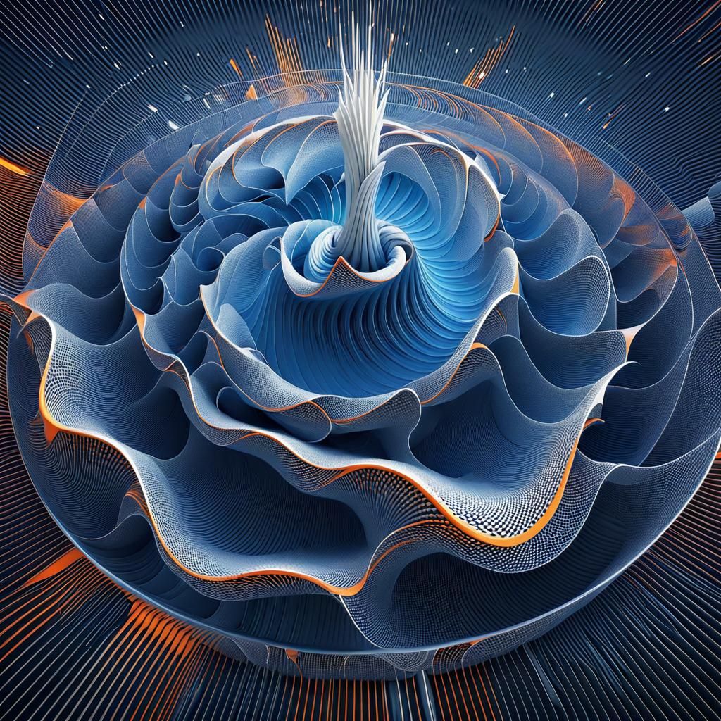 Vivid Fractal Abstract Spiral Design in HD